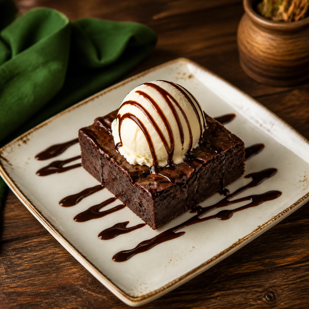 Brownie con helado
