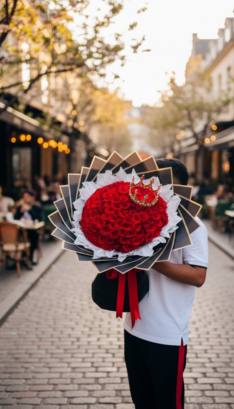 100 rosas corona y papel