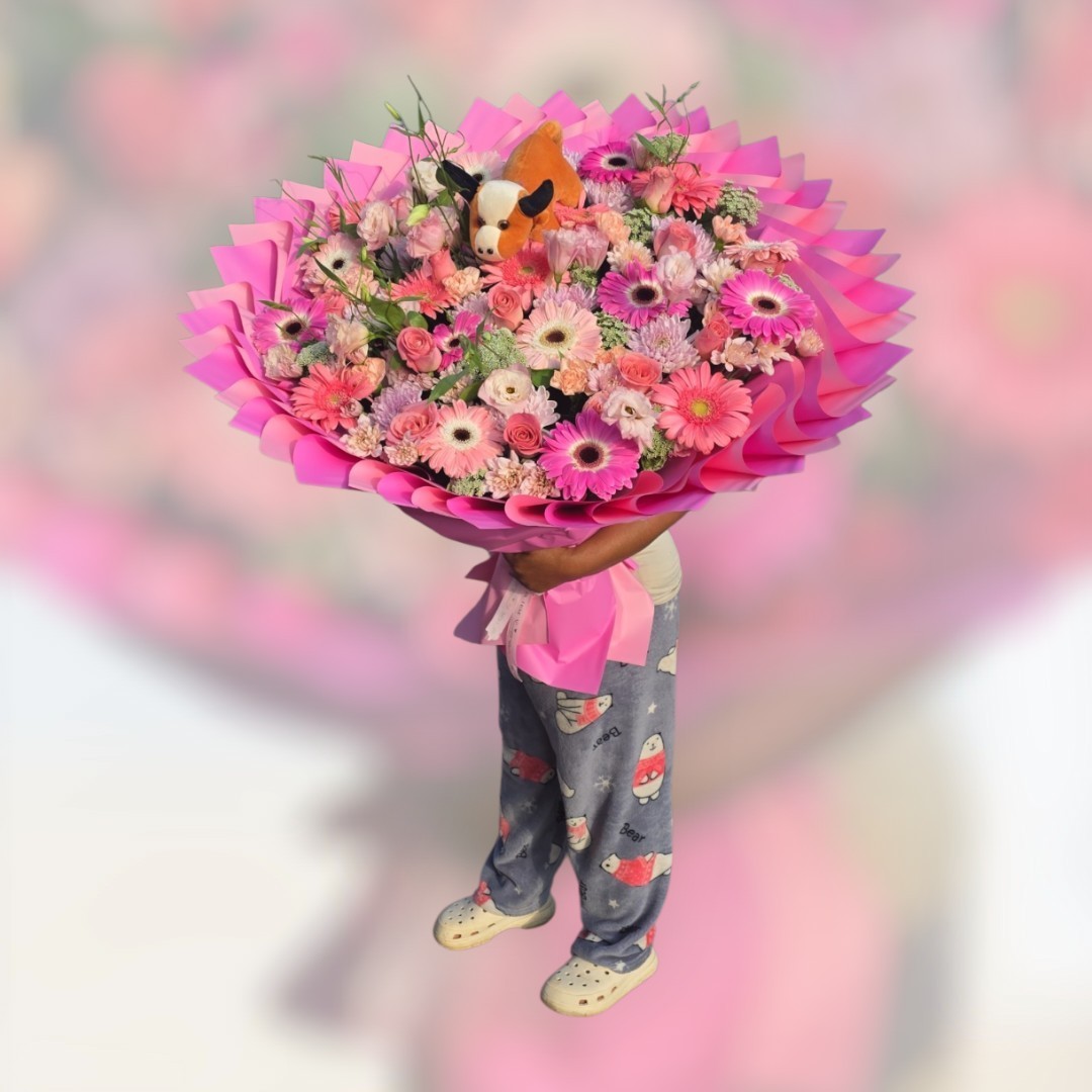 Ramo mixto grande y peluche