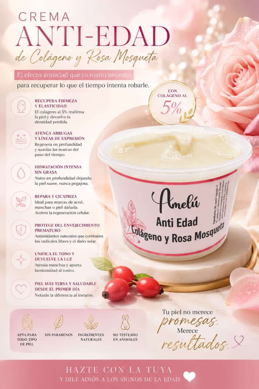 Crema antiedad de colágeno-rosa mosqueta