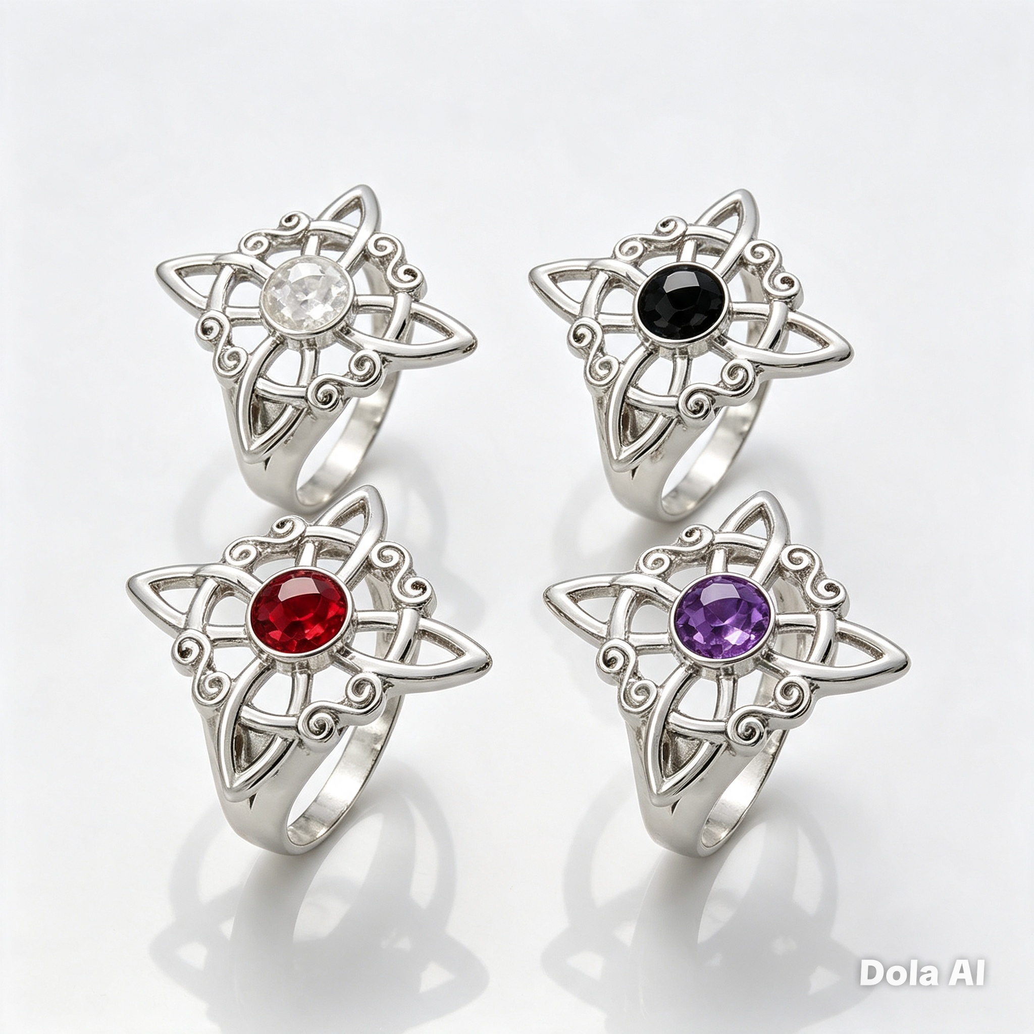 Anillo de plata 950, nudo de bruja
