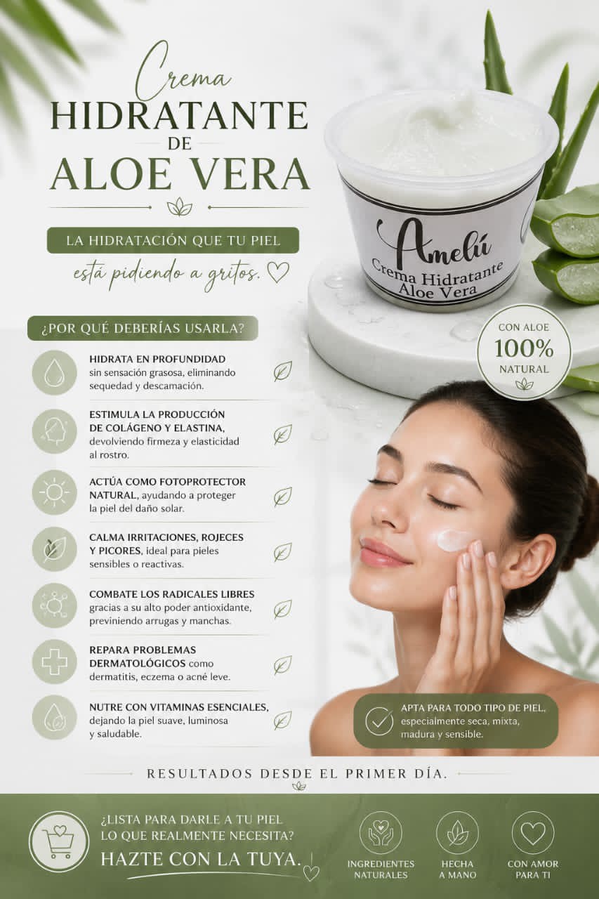 Crema Hidratante De Sábila ☘️