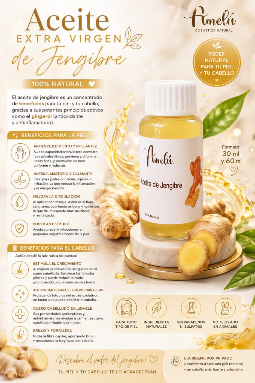 Aceite Extra Virgen de Jengibre ✨