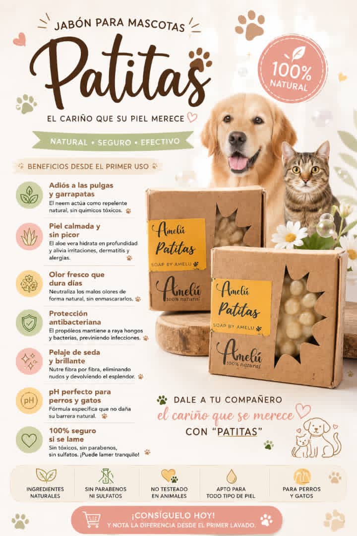 🐾 Jabón para Mascotas (Patitas) 🐾