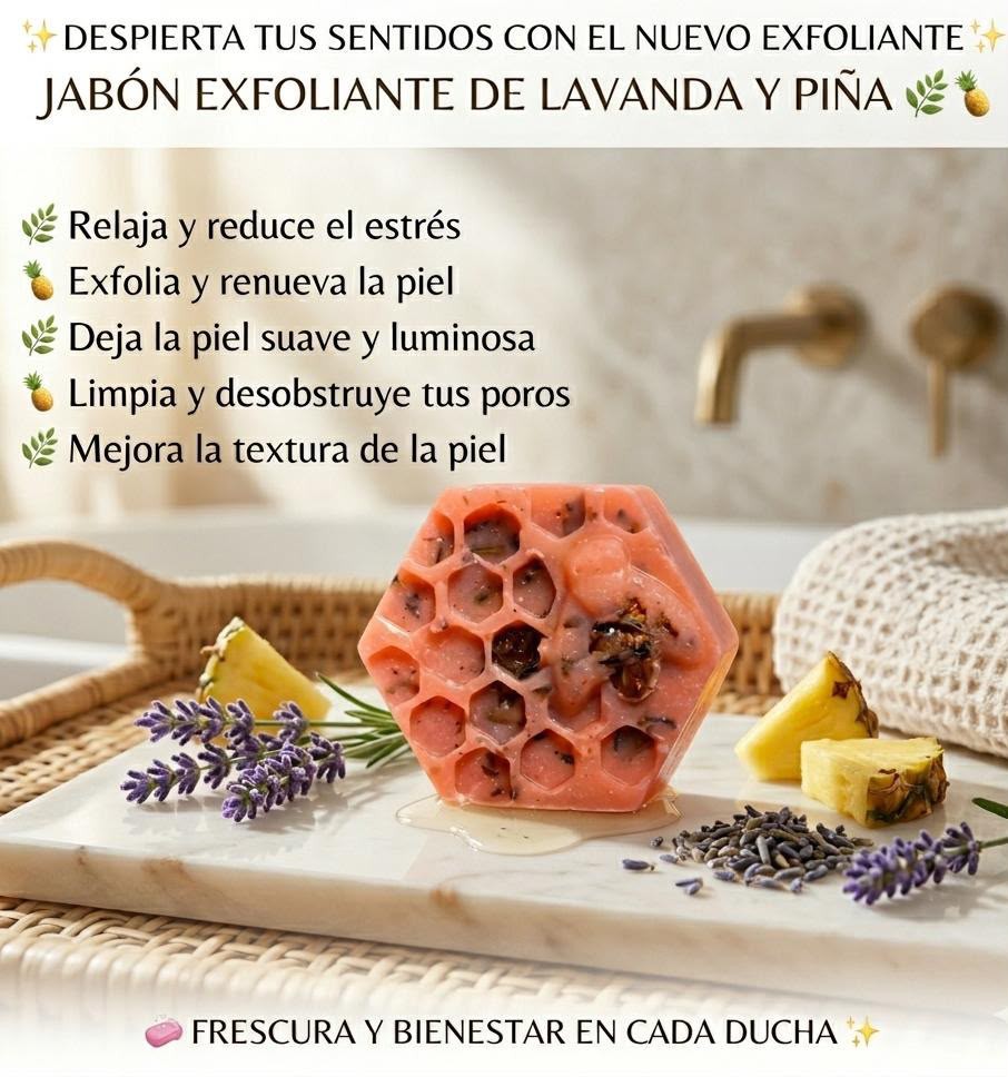 Jabón Exfoliante de Lavanda y Piña🌸
