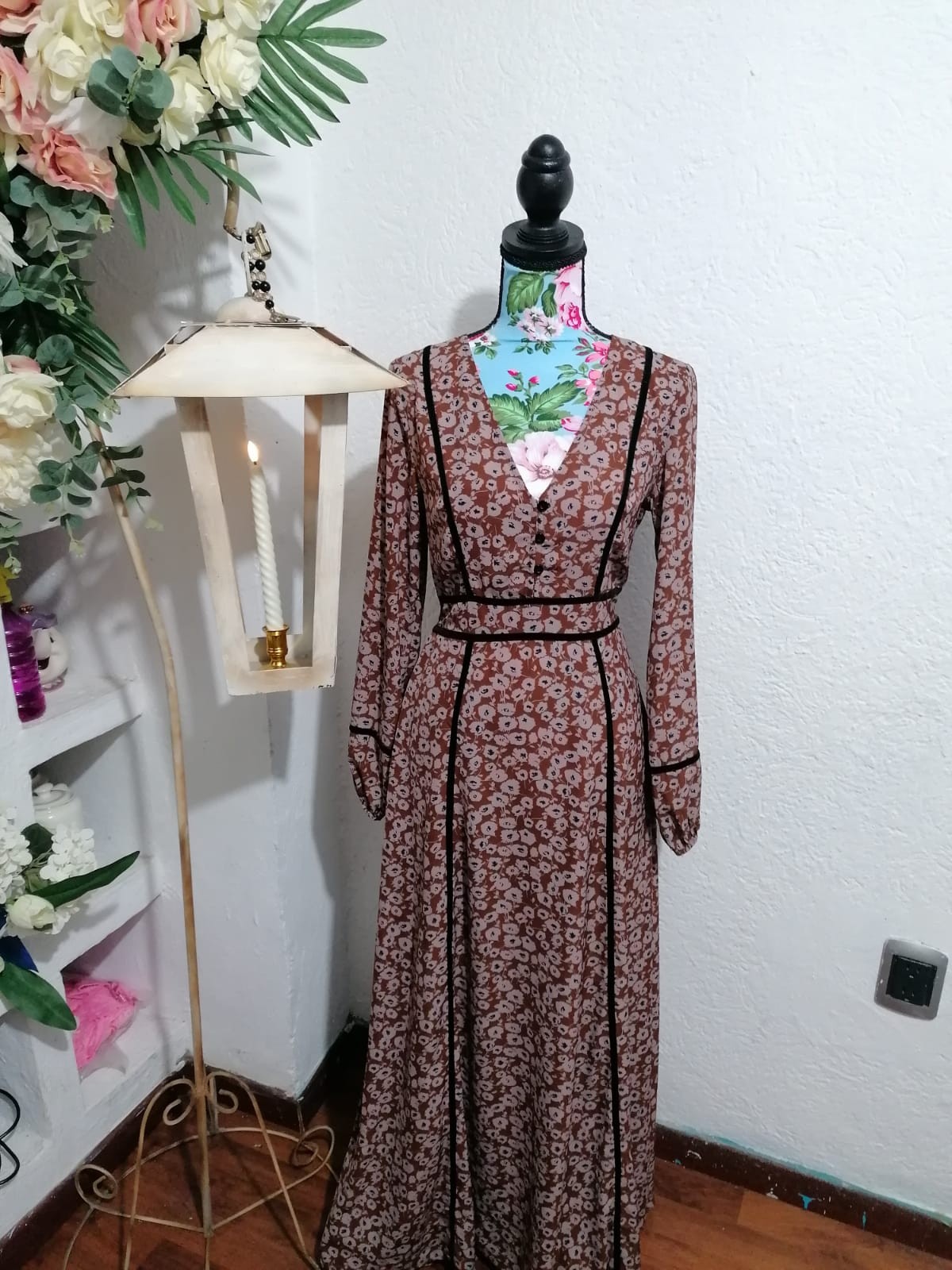 Vestido Café Florecitas