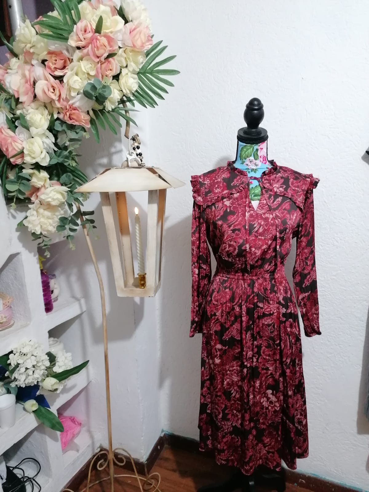 Vestido Rojo Con Negro